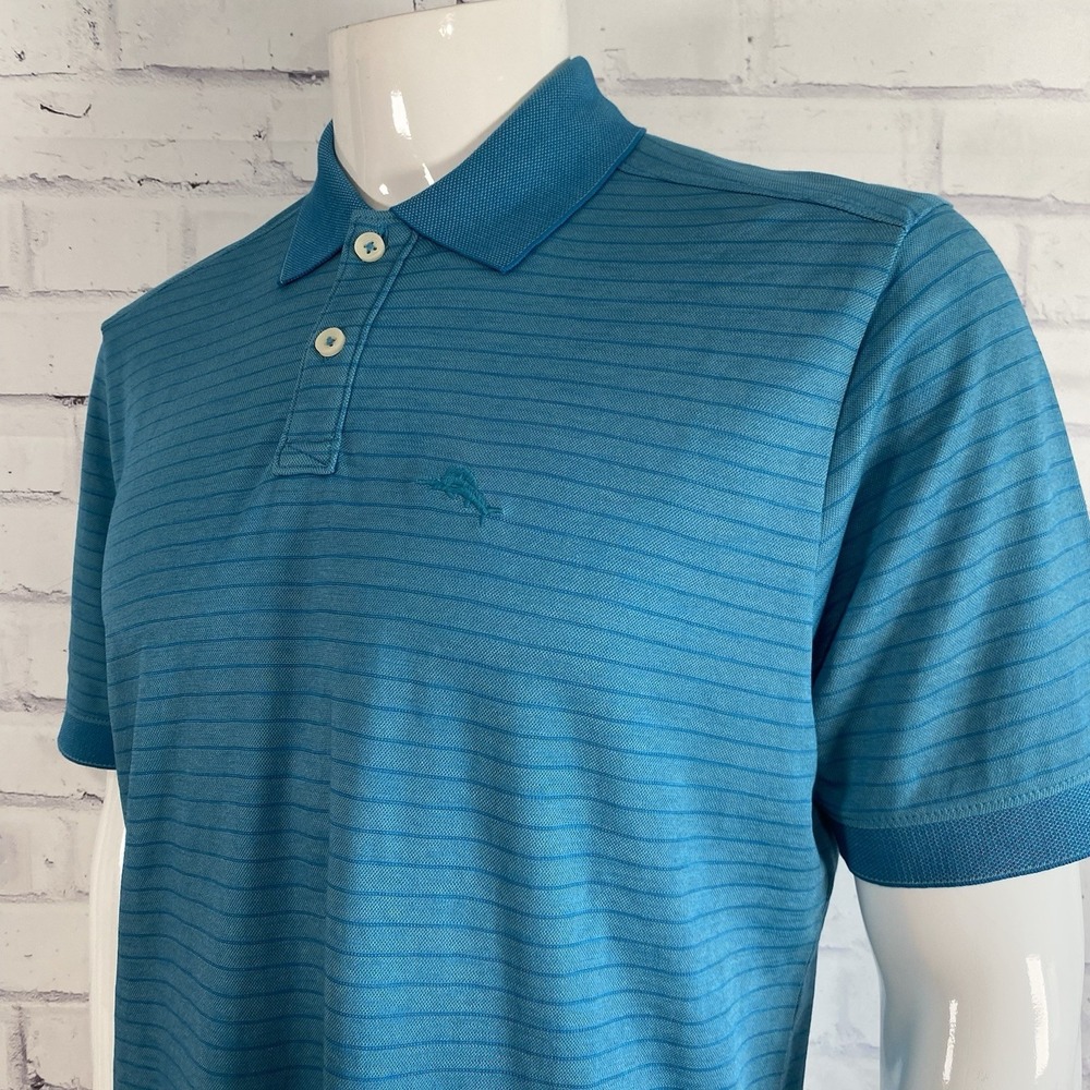 Tommy Bahama Polo Shirt Men's Small Short Sleeve Mosaic Blue Relaxed Fit NWT